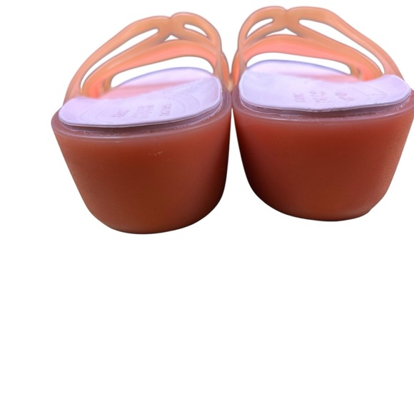 CROCS Isabella Flat Mini Wedges Pink and Orange Sandals Women’s Sz 8 - Picture 6 of 9